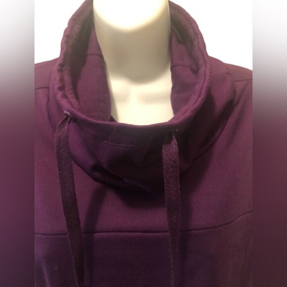 Fabletics Europa Cowl Neck Sweatshirt SZ. S PURPLE Funnel Pullover Stretch - Picture 4 of 6